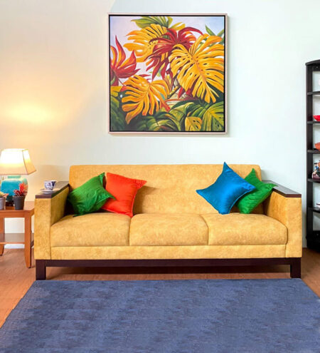 Wooden Sofa With Arm for Three